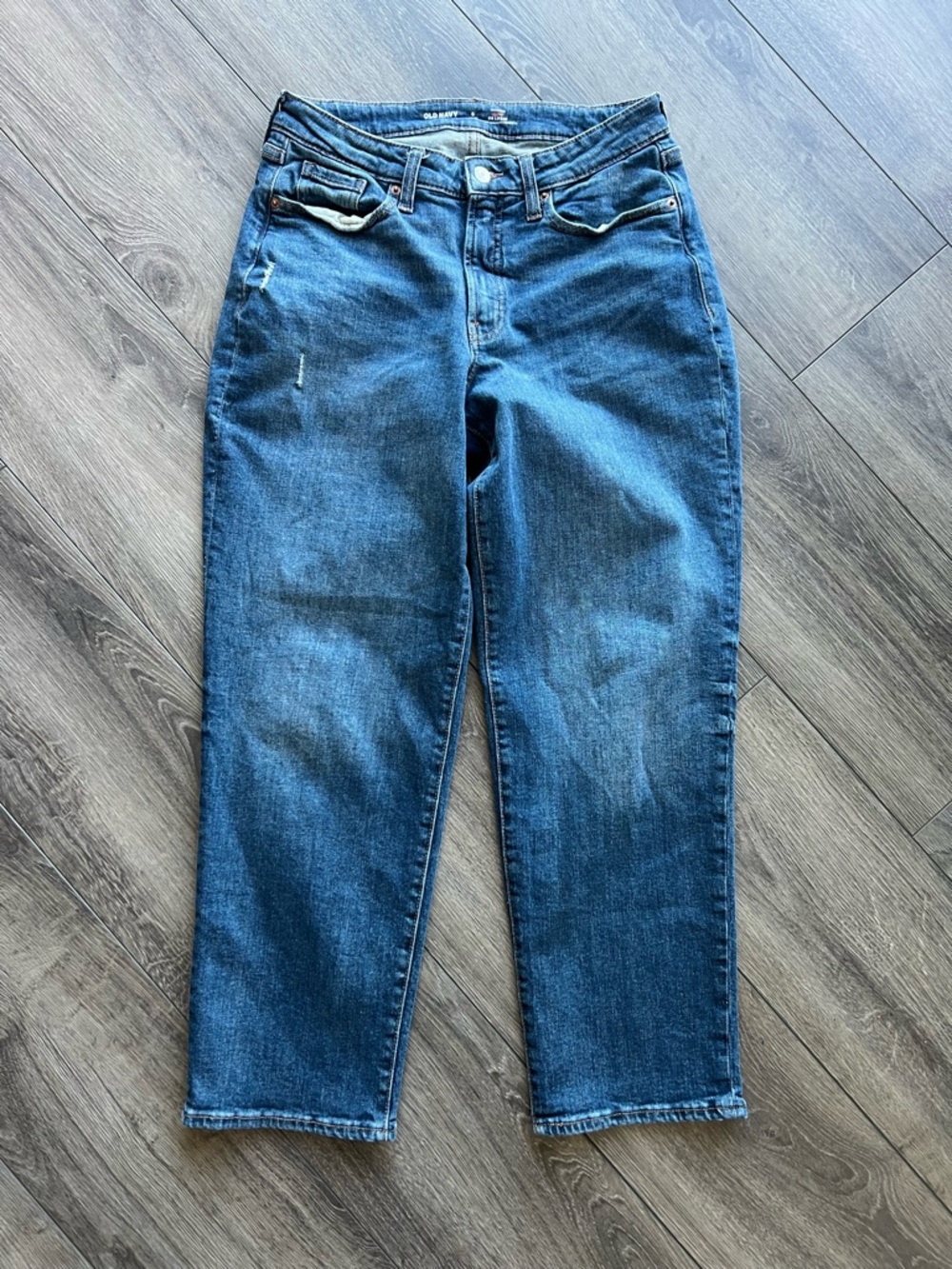 Old Navy High Rise Curvy OG Loose Fit Straight Leg Jeans Womens Size 6 Petite